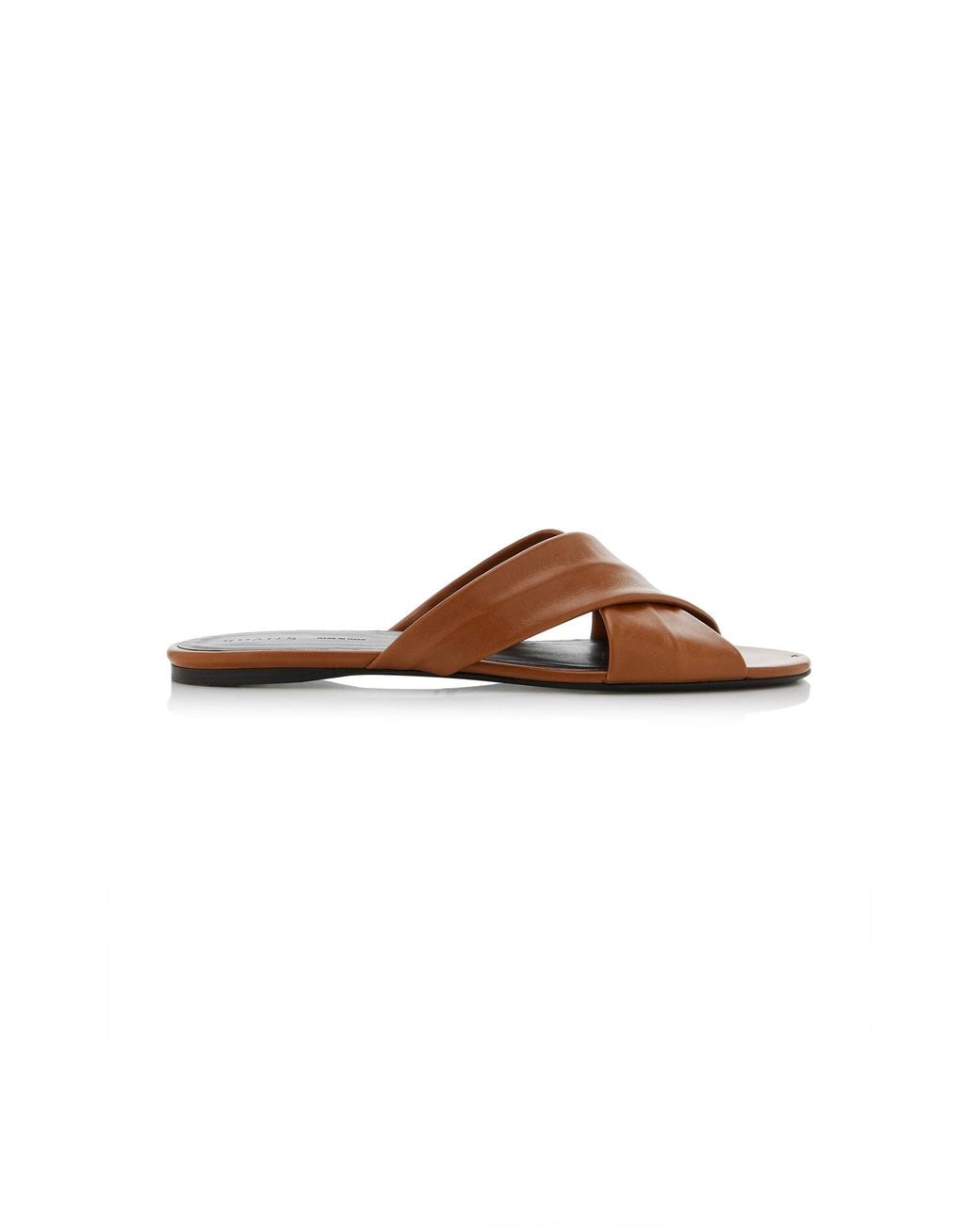 Khaite Brown Liria Leather Flat Sandals
