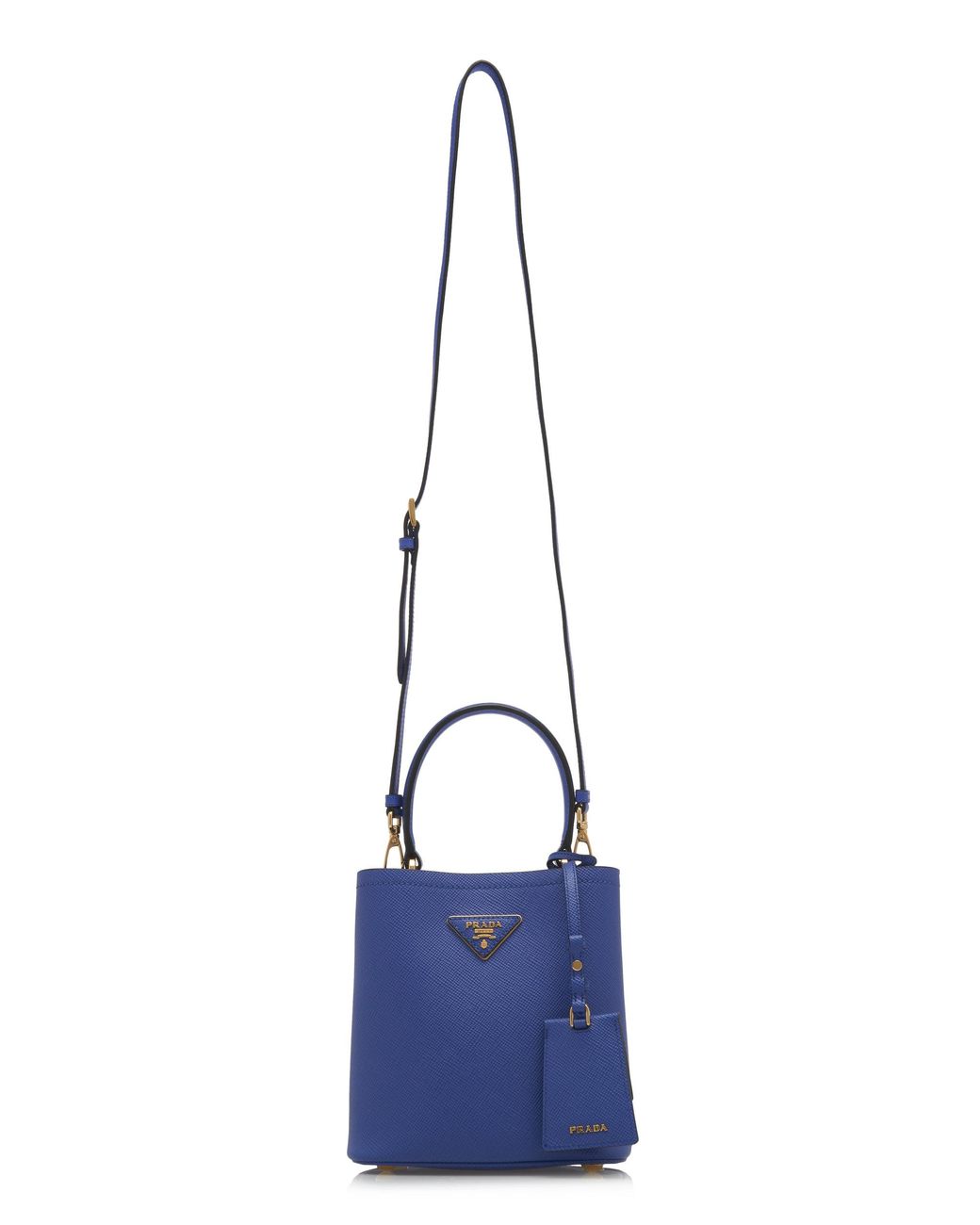 Prada Small Saffiano Leather Double Bucket Bag in Blue Lyst UK