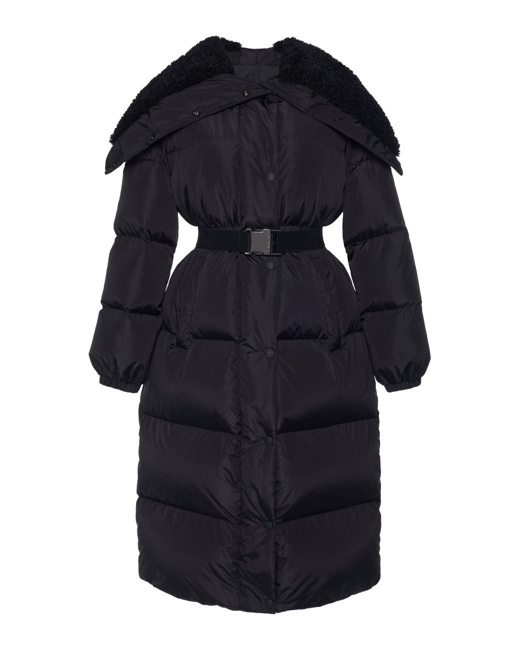 Moncler Blue Bruneaux Shearling-trimmed Nylon Down Coat
