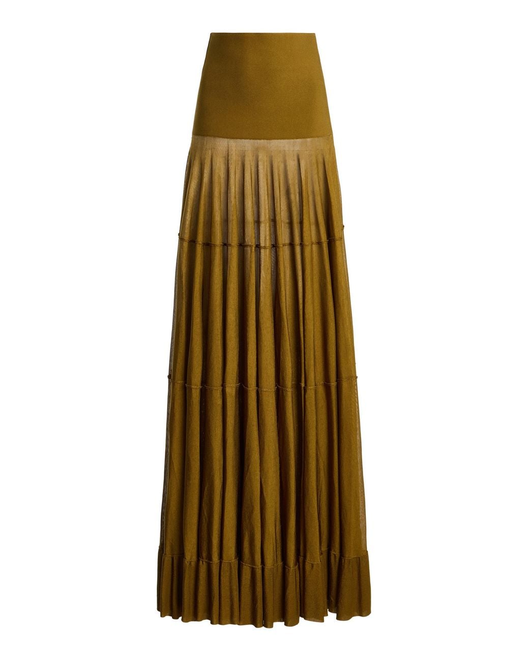 Altuzarra Natural Gorrell Ruffled Knit Maxi Skirt