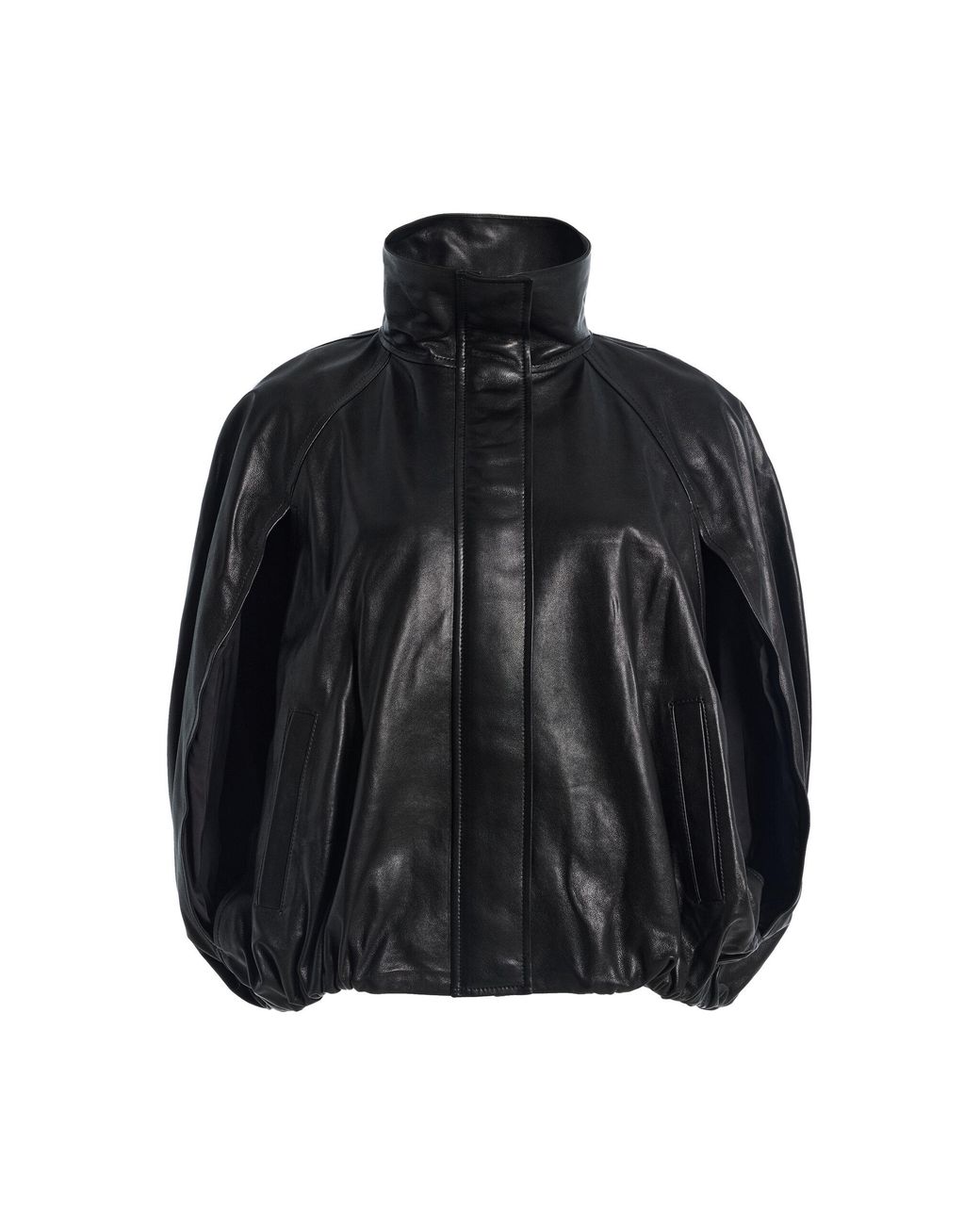 Jonathan Simkhai Black Jada Leather Cape Jacket