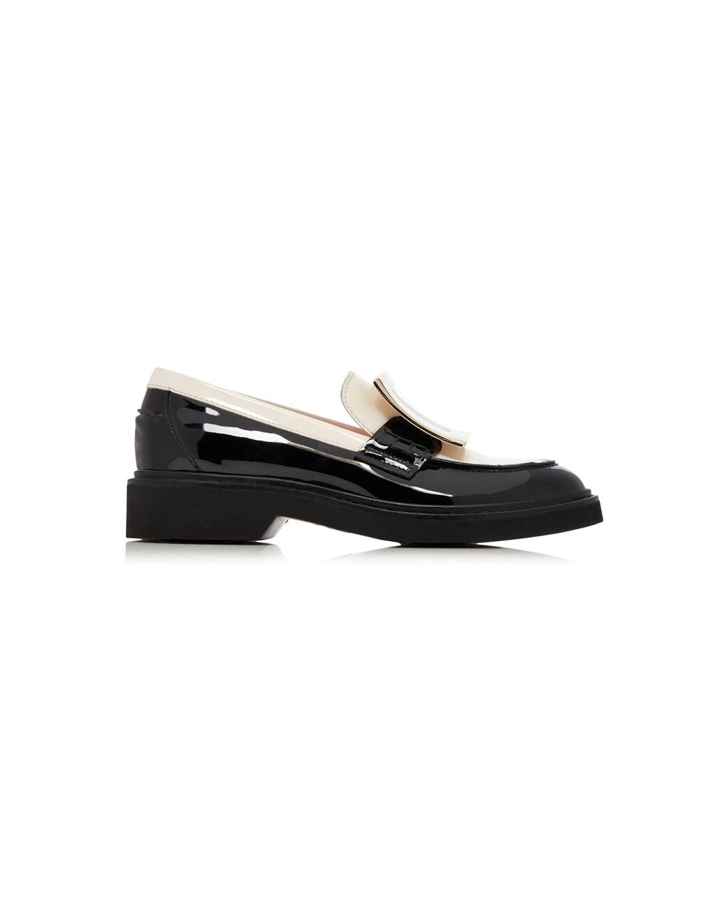 Roger Vivier Black Viv' Rangers Buckle-embellished Loafers