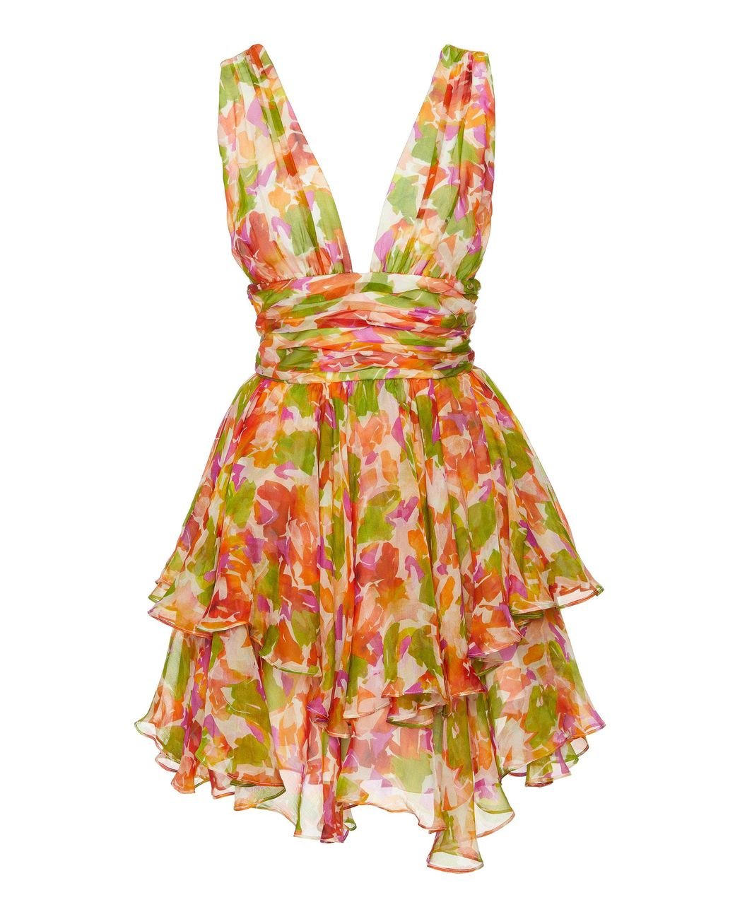Caroline Constas Paros Printed Silk-blend Chiffon Mini Dress | Lyst