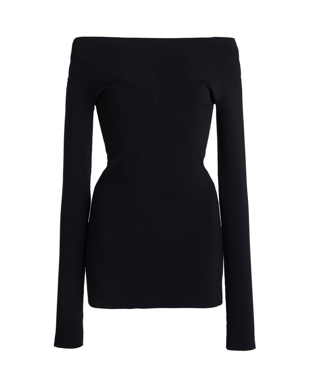 Stella McCartney Black Compact Knit Off-The-Shoulder Top