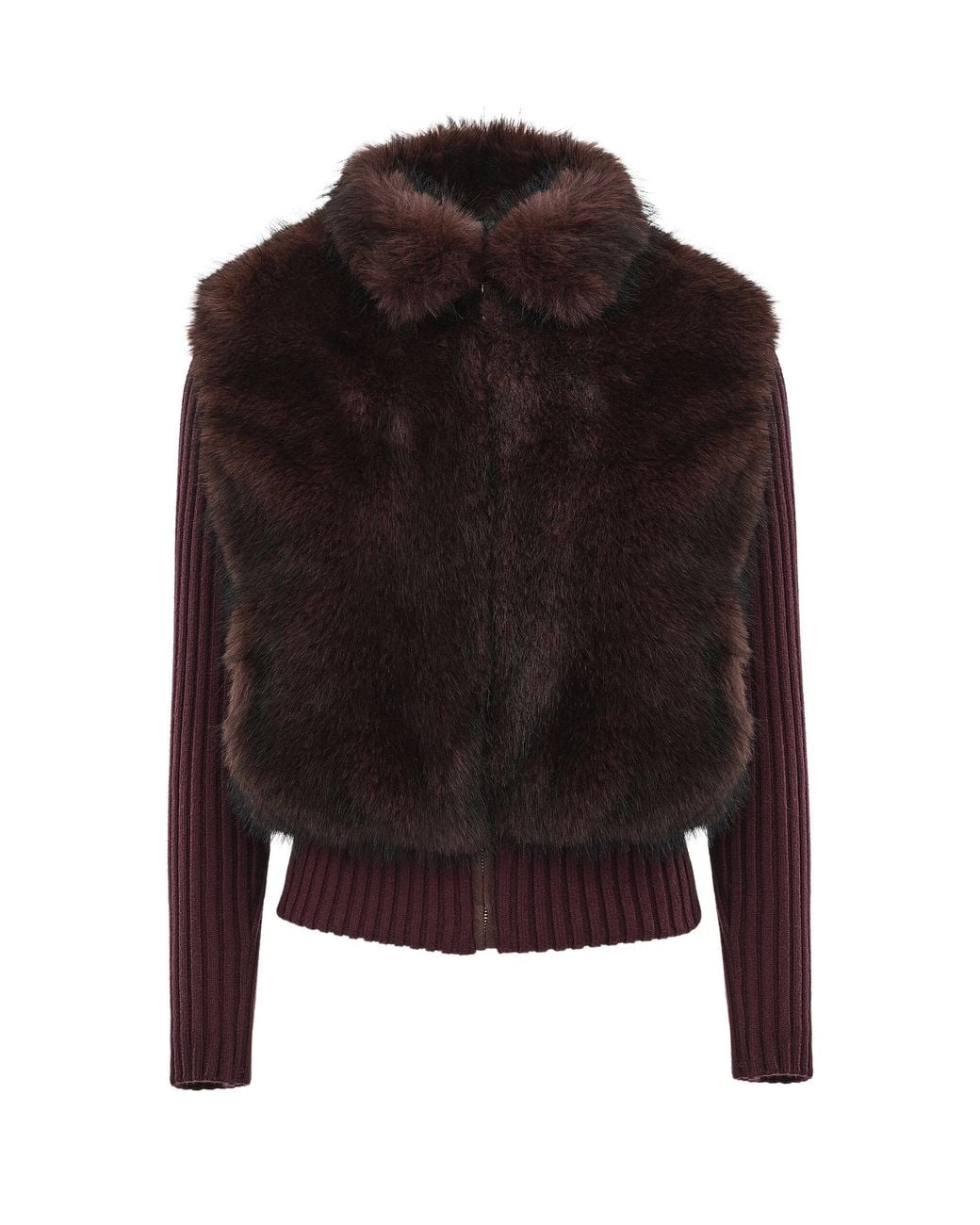 Source Unknown Black Meti Eco Fur Cardigan