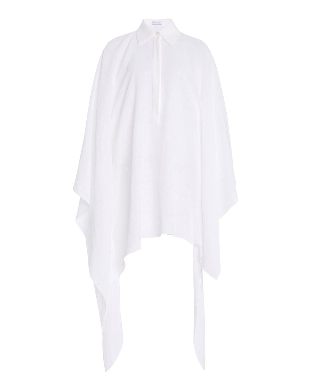 Michael Kors White Asymmetric Linen Crepe Caftan