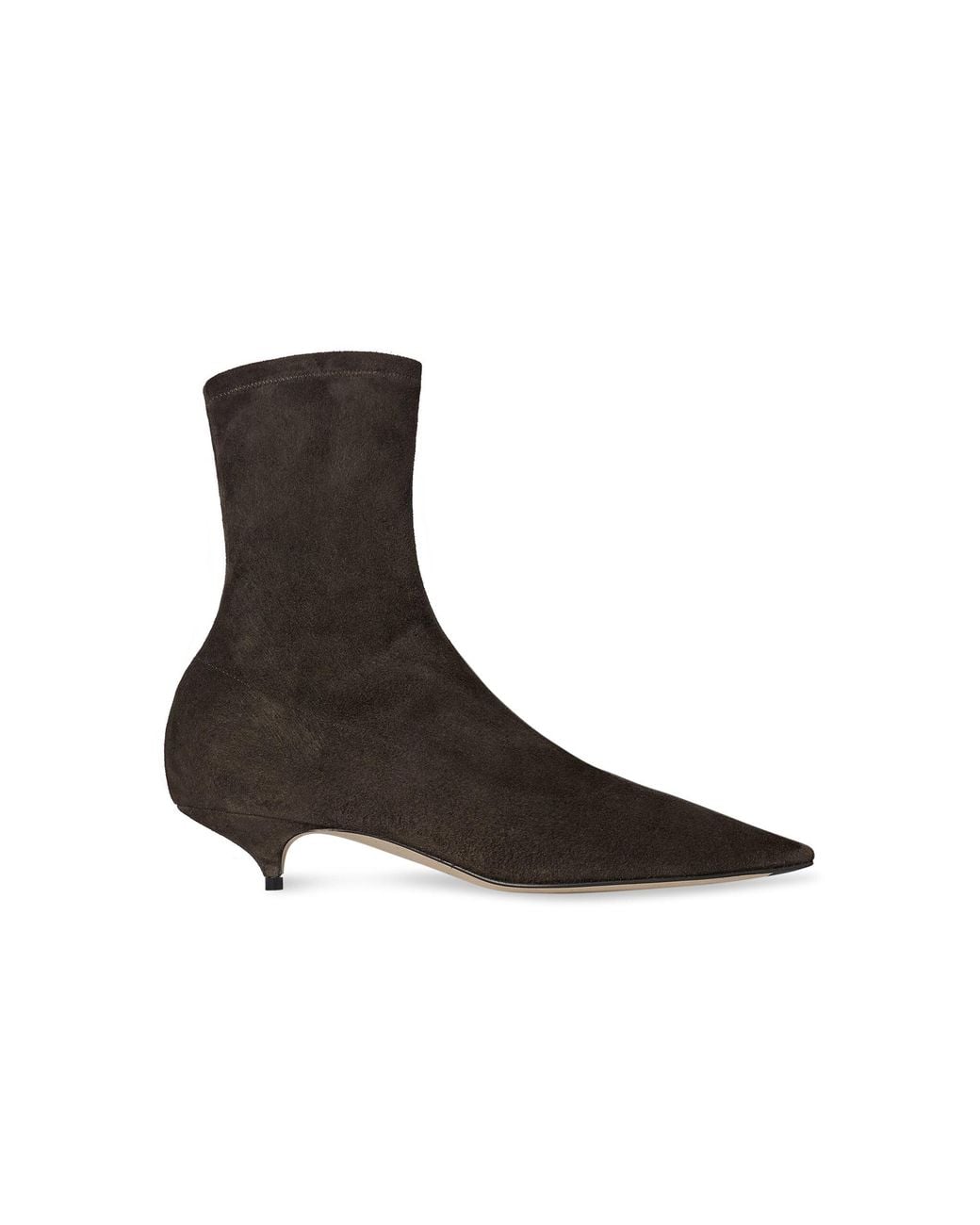 The Row Brown Liisa Kitten Suede Booties