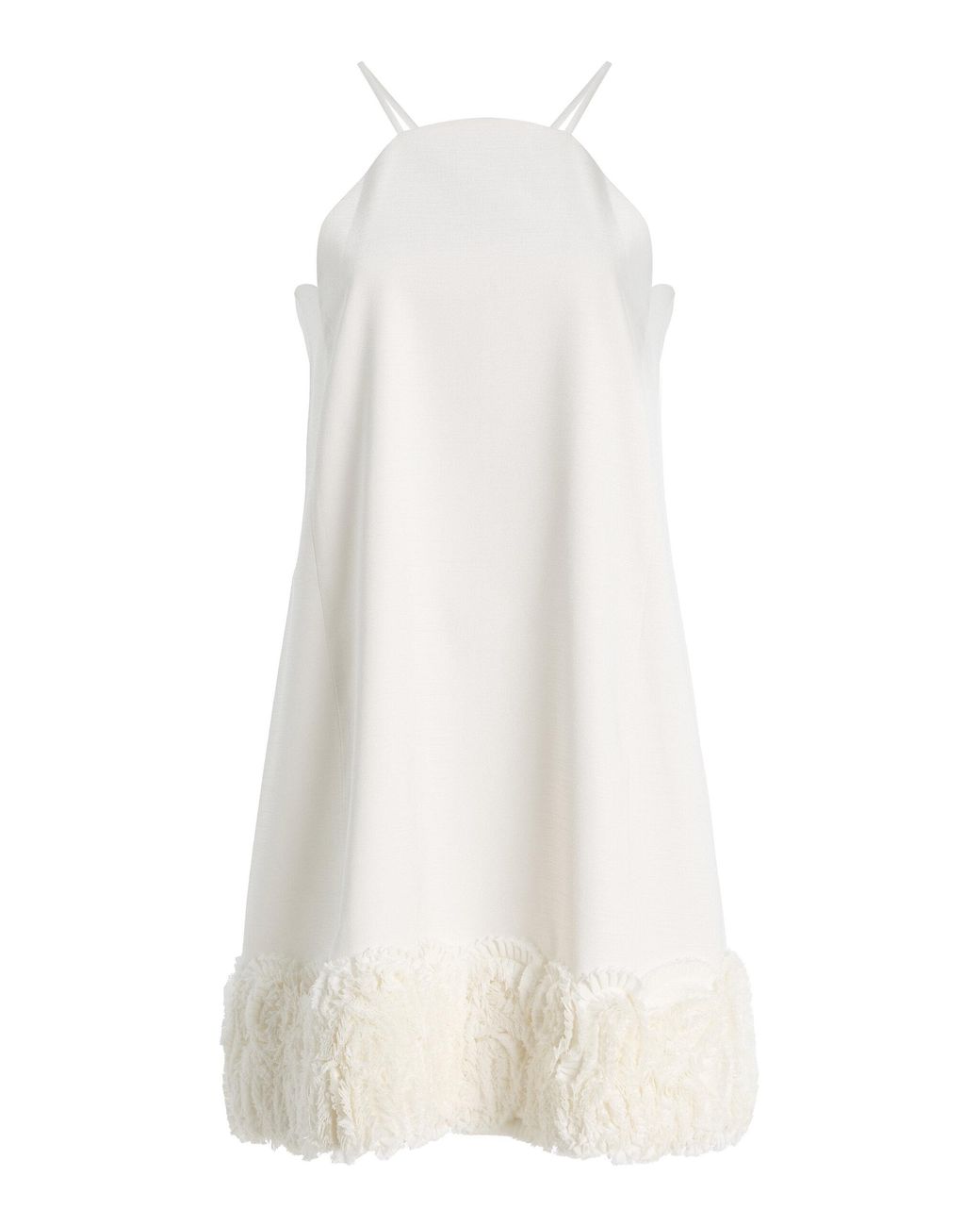 Alexis White Merano Ruffled Crepe Mini Dress