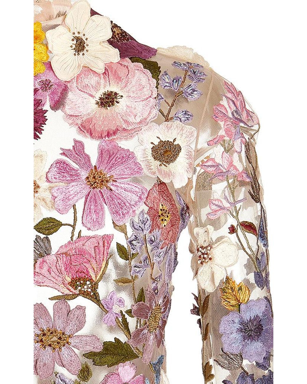 oscar de la renta floral-embroidered tulle mini dress dupe Oscar de la Renta Dahlia Floral-appliqu Mini Dress main image 0