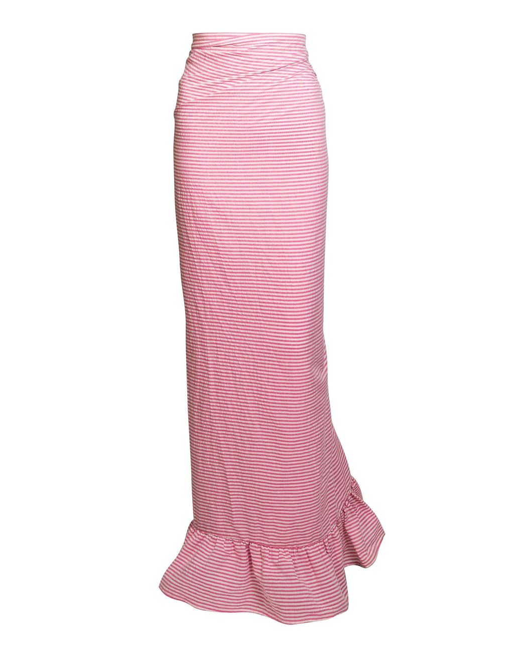 Coniglio Palm Beach Pink Power Ruffled Cotton-Blend Pareo Maxi Skirt