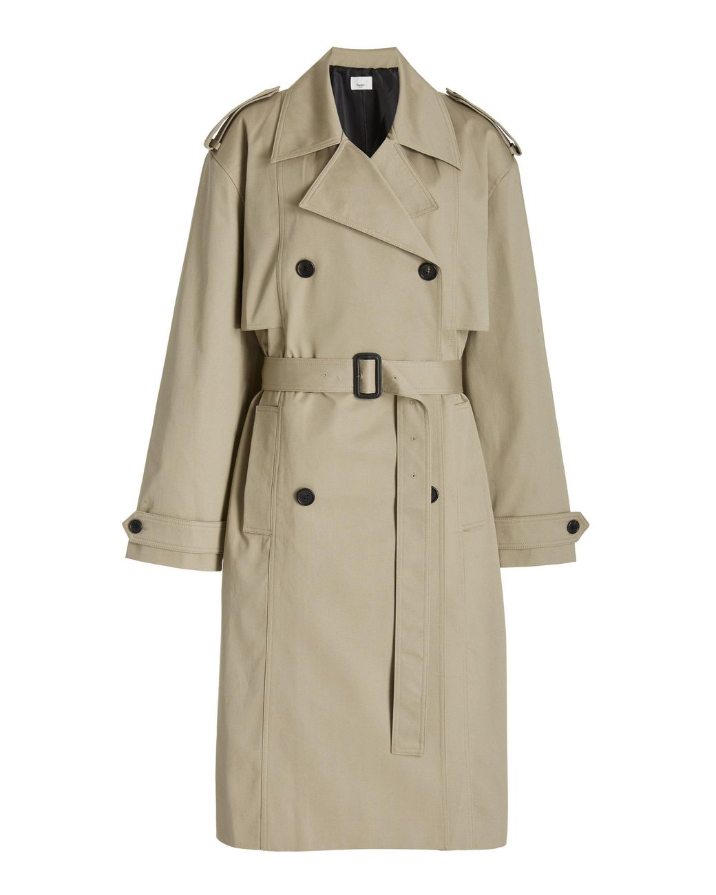 Frankie Shop Eugene Oversized Cotton Double-breasted Trench Coat in ...