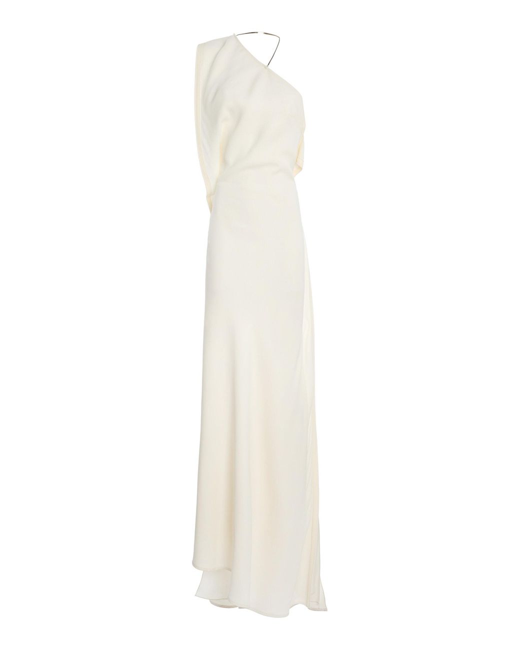 Victoria Beckham White One-Shoulder Chain Detail Dress