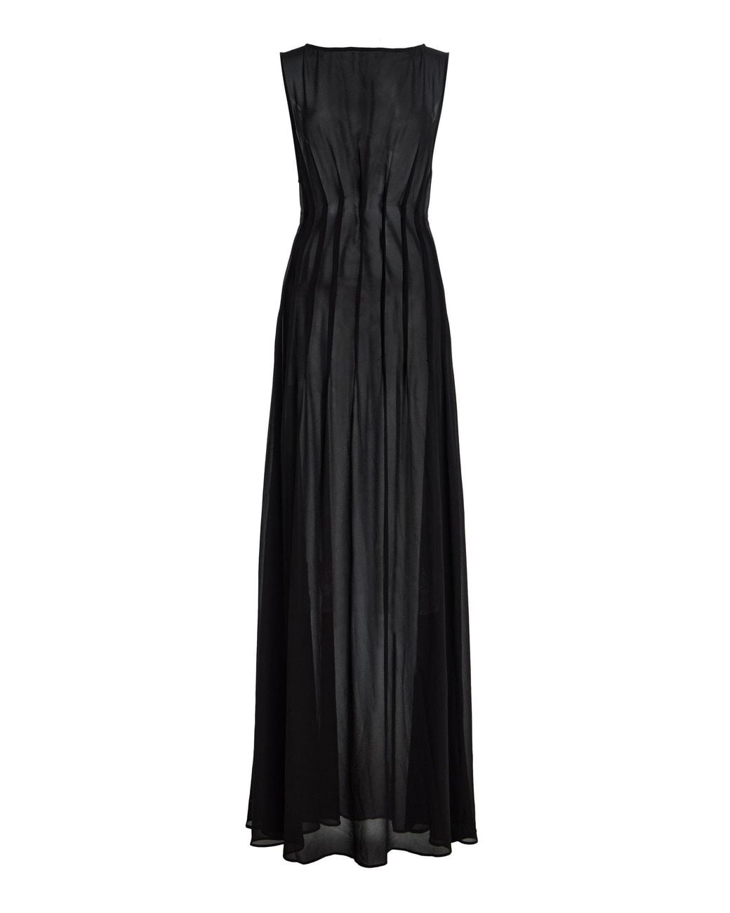 Arcina Ori Black Audrey Crepe-Georgette Maxi Dress
