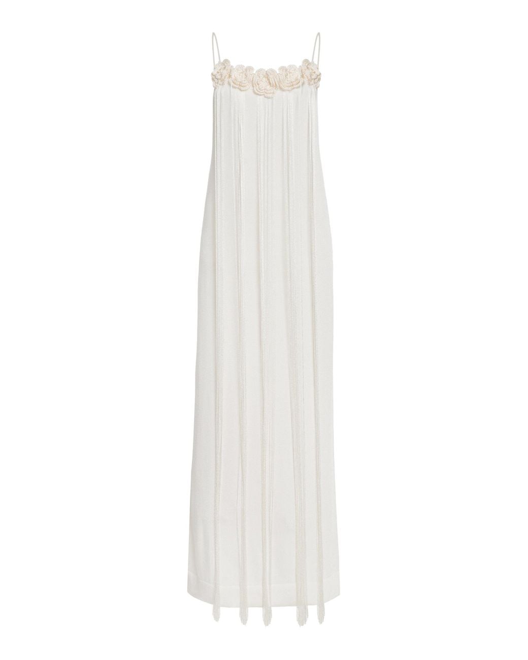 Jil Sander White Crochet Midi Slip Dress