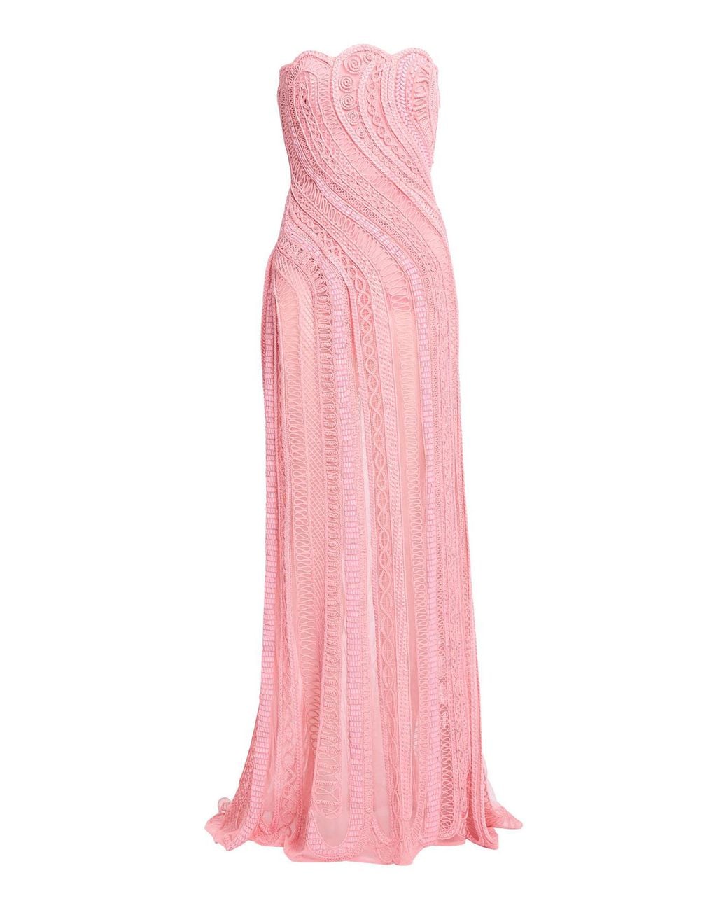 Elie Saab Bead Embroidred Long Dress in Pink | Lyst