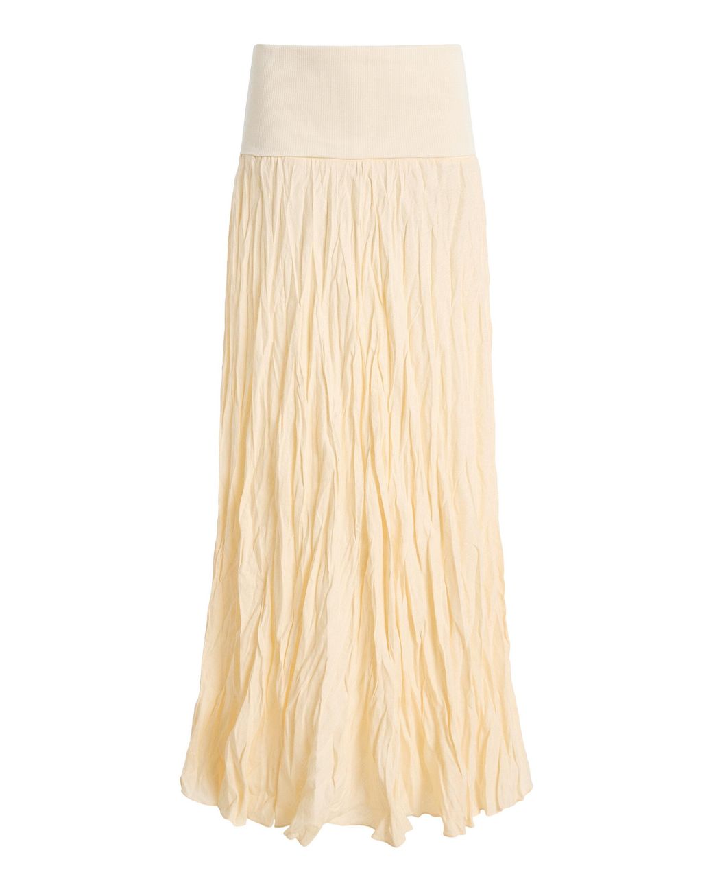 Johanna Ortiz Natural Light And Sound Crimped Linen Maxi Skirt
