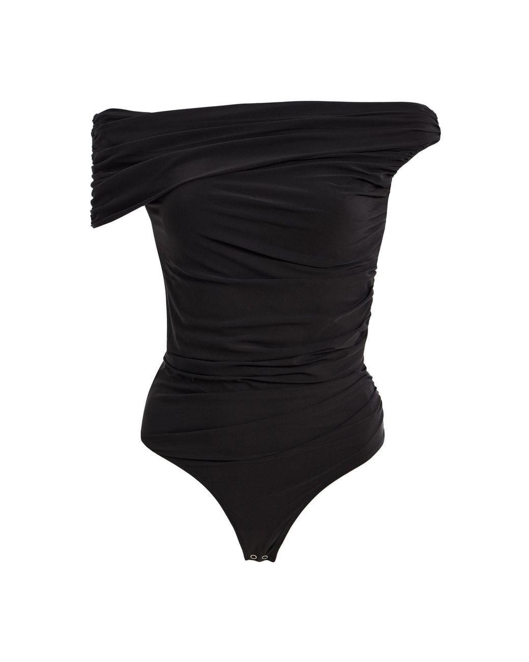 Agolde Black Sherilyn Off-The-Shoulder Jersey Bodysuit