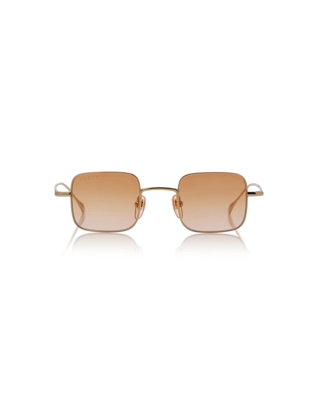 Gucci Orange Square-Frame Metal Sunglasses