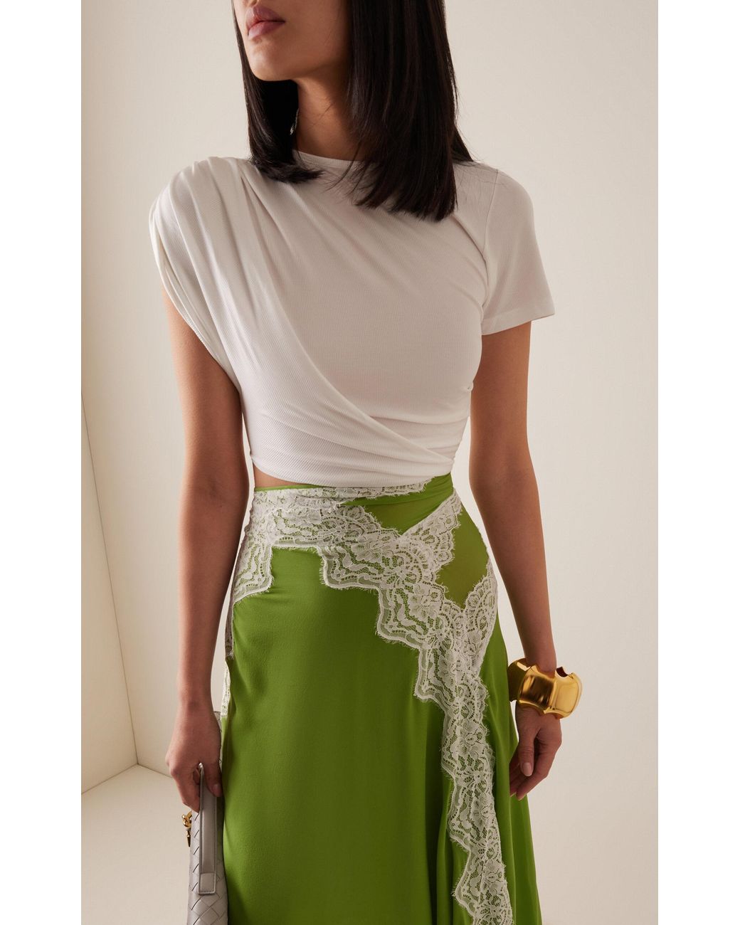 Christopher Esber Verve Lace-detailed Silk Midi Dress in Green | Lyst