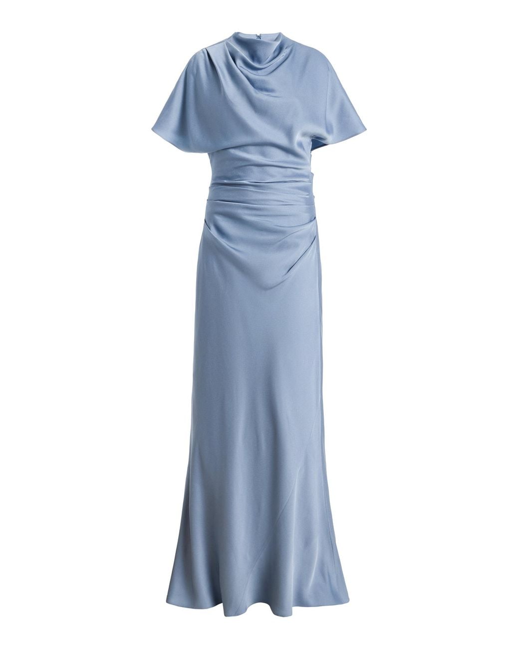 Jonathan Simkhai Blue Annibelis Draped Satin Gown