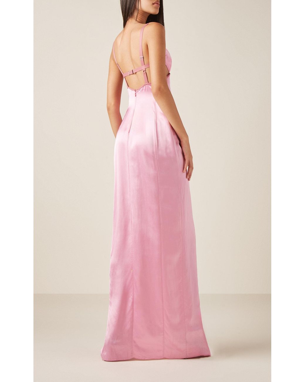 Nensi Dojaka Double-petal Satin Maxi Dress in Pink | Lyst
