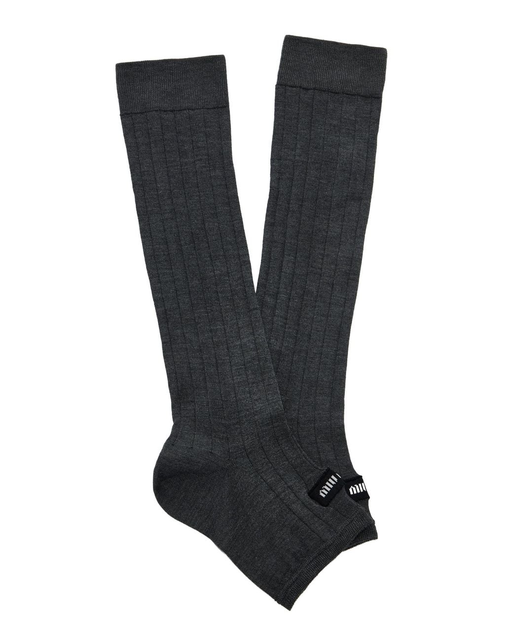 Miu Miu Blue Silk-Blend Leg Warmer Socks
