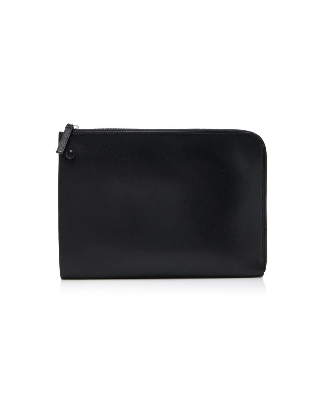 The Row Black Portfolio Medium Leather Wristlet