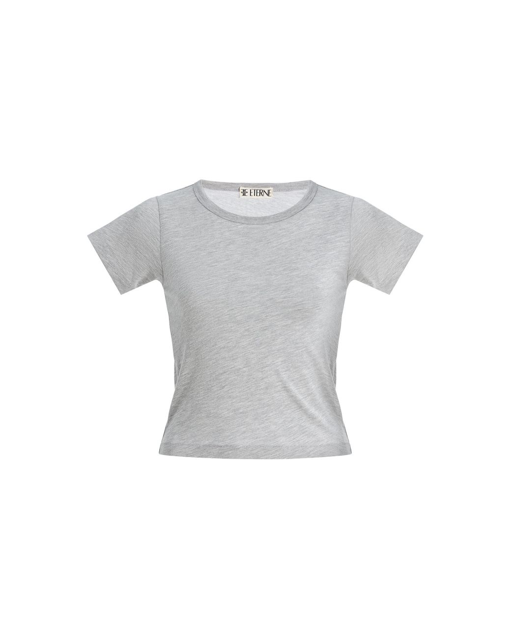 ÉTERNE Gray Chloe Cropped Cotton-Blend Baby Tee