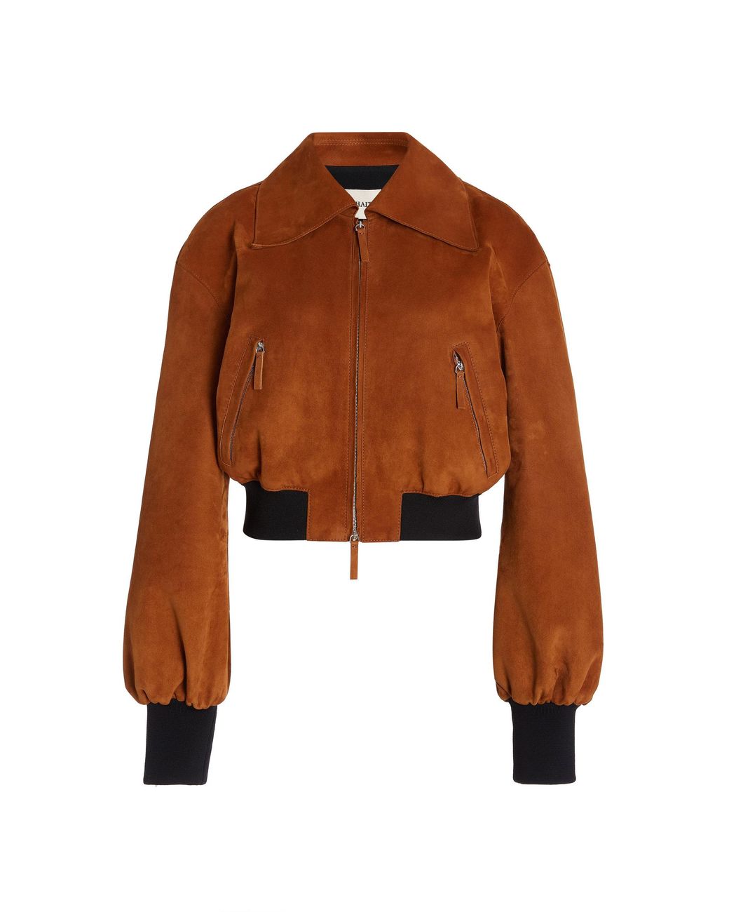 Khaite Mercedes Cropped Suede Jacket in Brown | Lyst