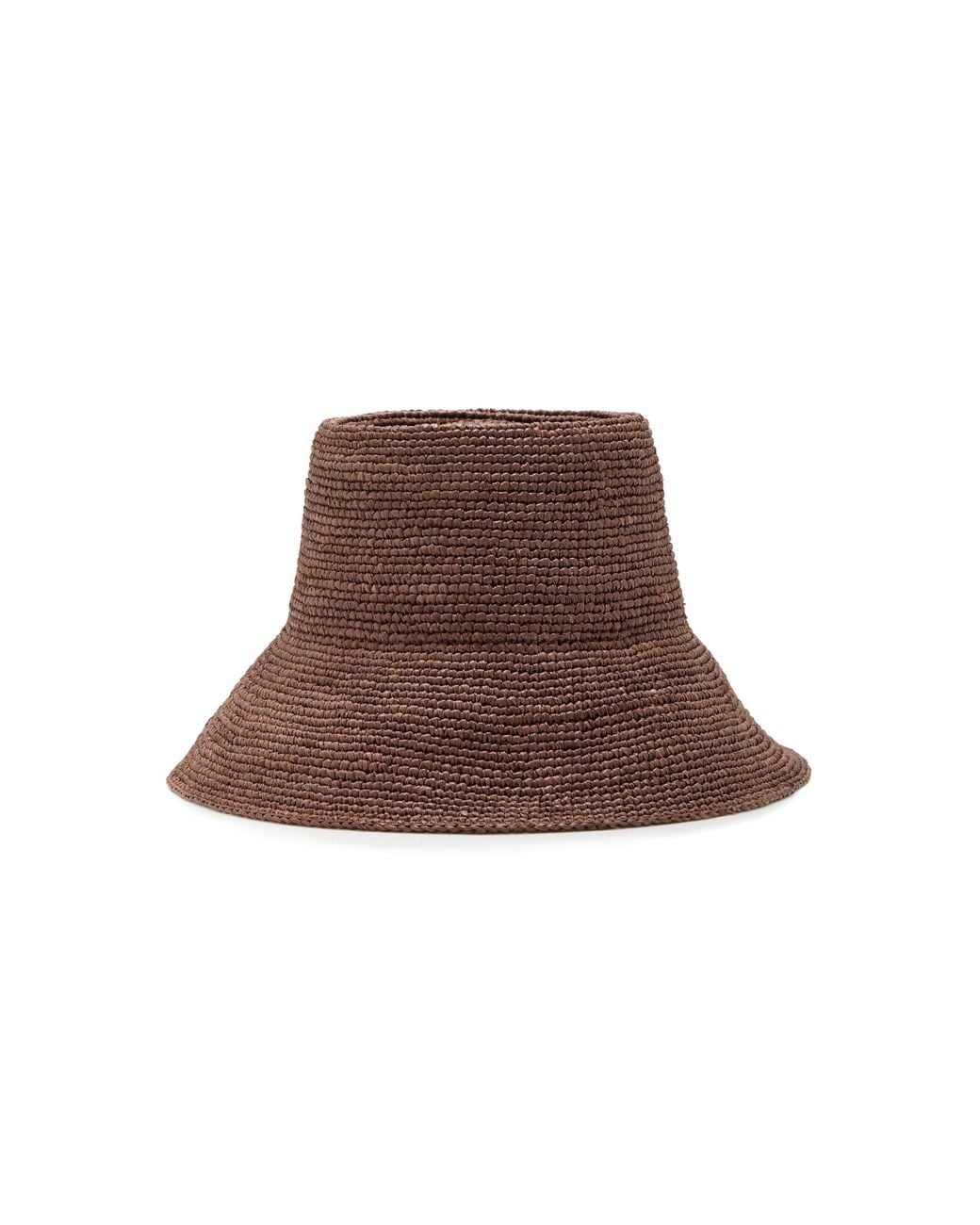 Janessa Leone Brown Felix Packable Straw Bucket Hat