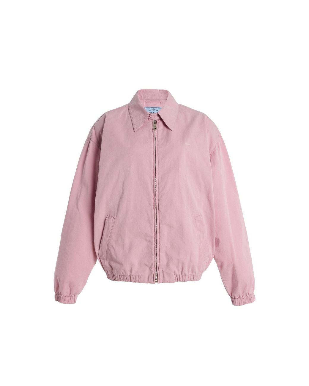 Prada Cotton-Gabardine Blouson Jacket in Pink | Lyst