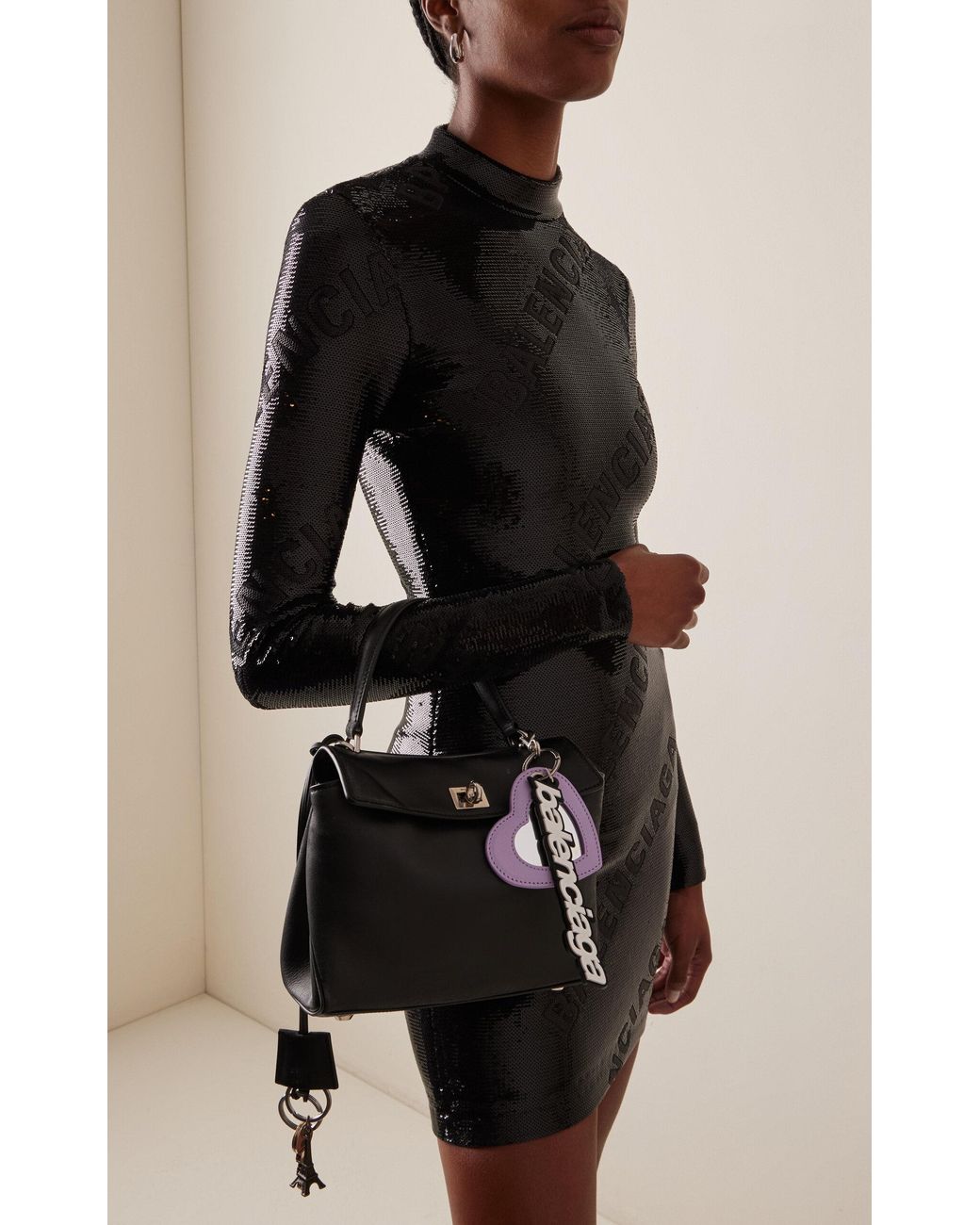 Balenciaga Rodeo Mini Leather Top Handle Bag in Black | Lyst