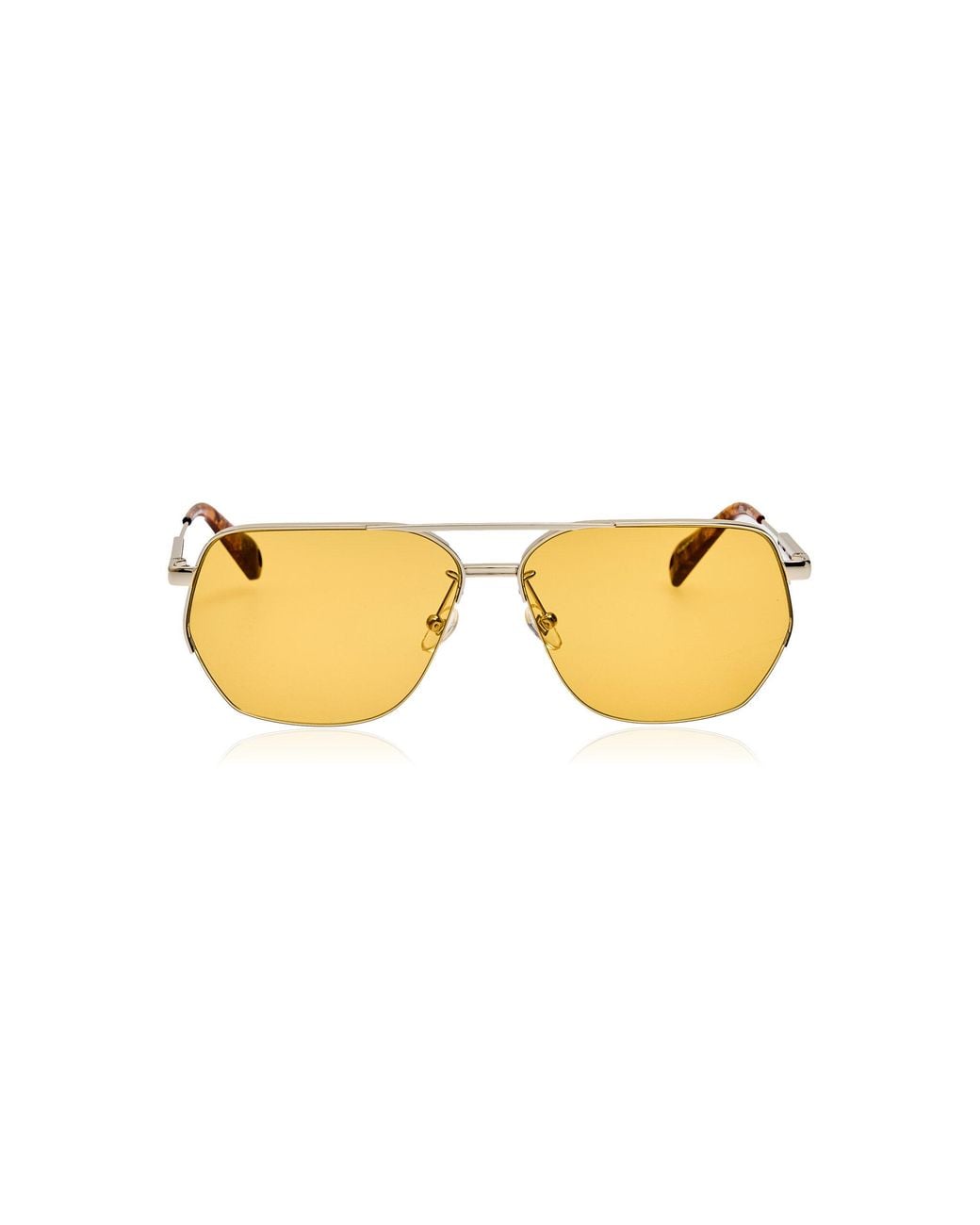 Jacquemus Yellow Aviator-Frame Metal Sunglasses