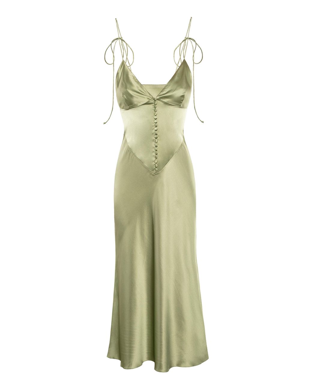 Anna October Hydra Silk Slip Dress in Green Lyst