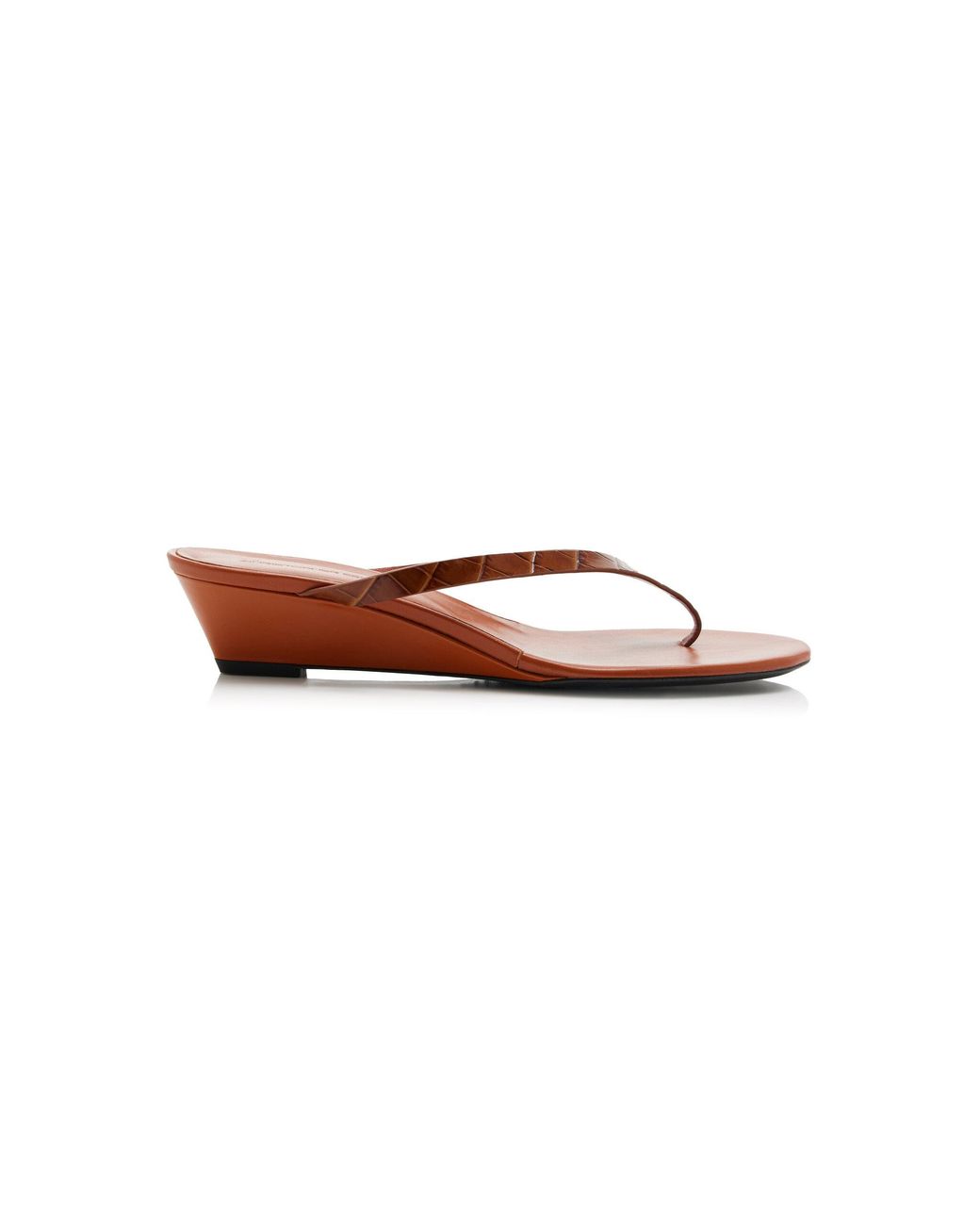 Christopher Esber Brown Scala Embossed-Leather Wedge Sandals