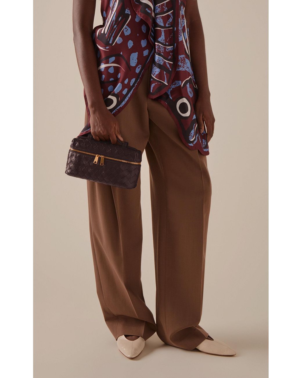 Bottega Veneta Brown Bang Bang Intrecciato Leather Vanity Case