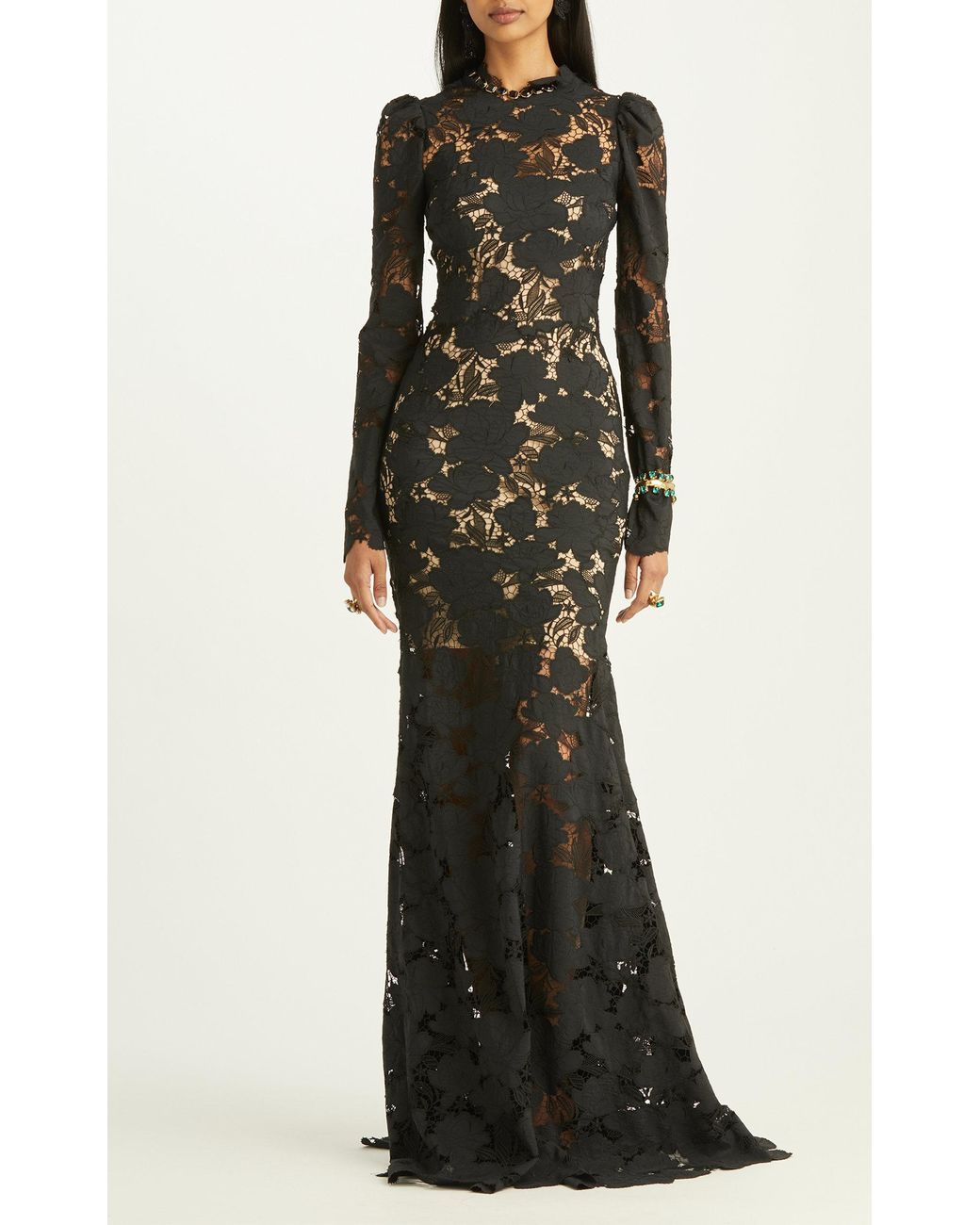 Guipure lace halter open back maxi dress online