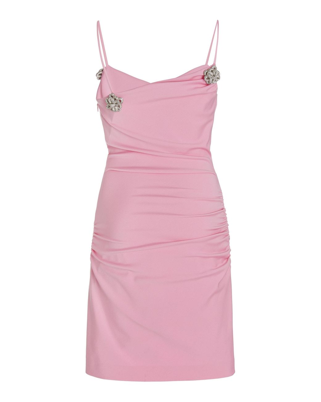 mach mach pink dress MACH & MACH Love Heart Crystal Detail Pink Knit Off Shoulder Party P21 Mini Dress