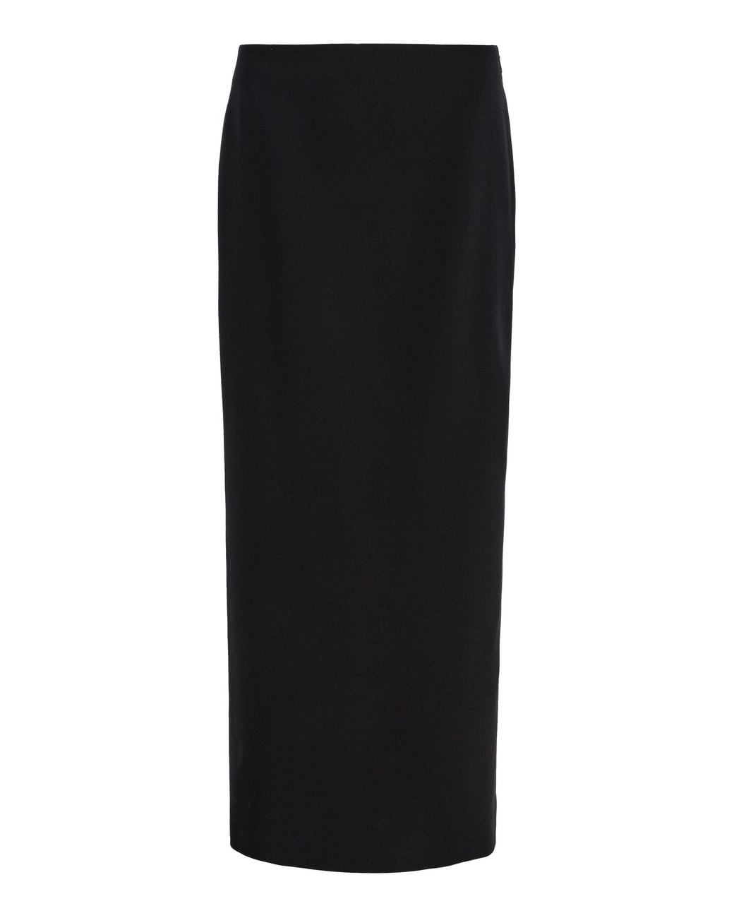 Colleen Allen Black Tailored Stretch Wool Panel Midi Skirt