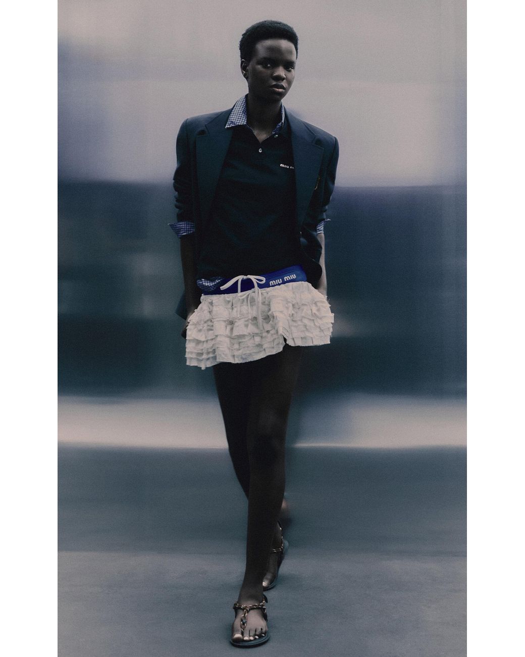 ミニスカート Miu Miu Linen and Cotton Mini Skirt Miu Miu Ruffled Cotton-linen Mini Skirt in White | Lyst