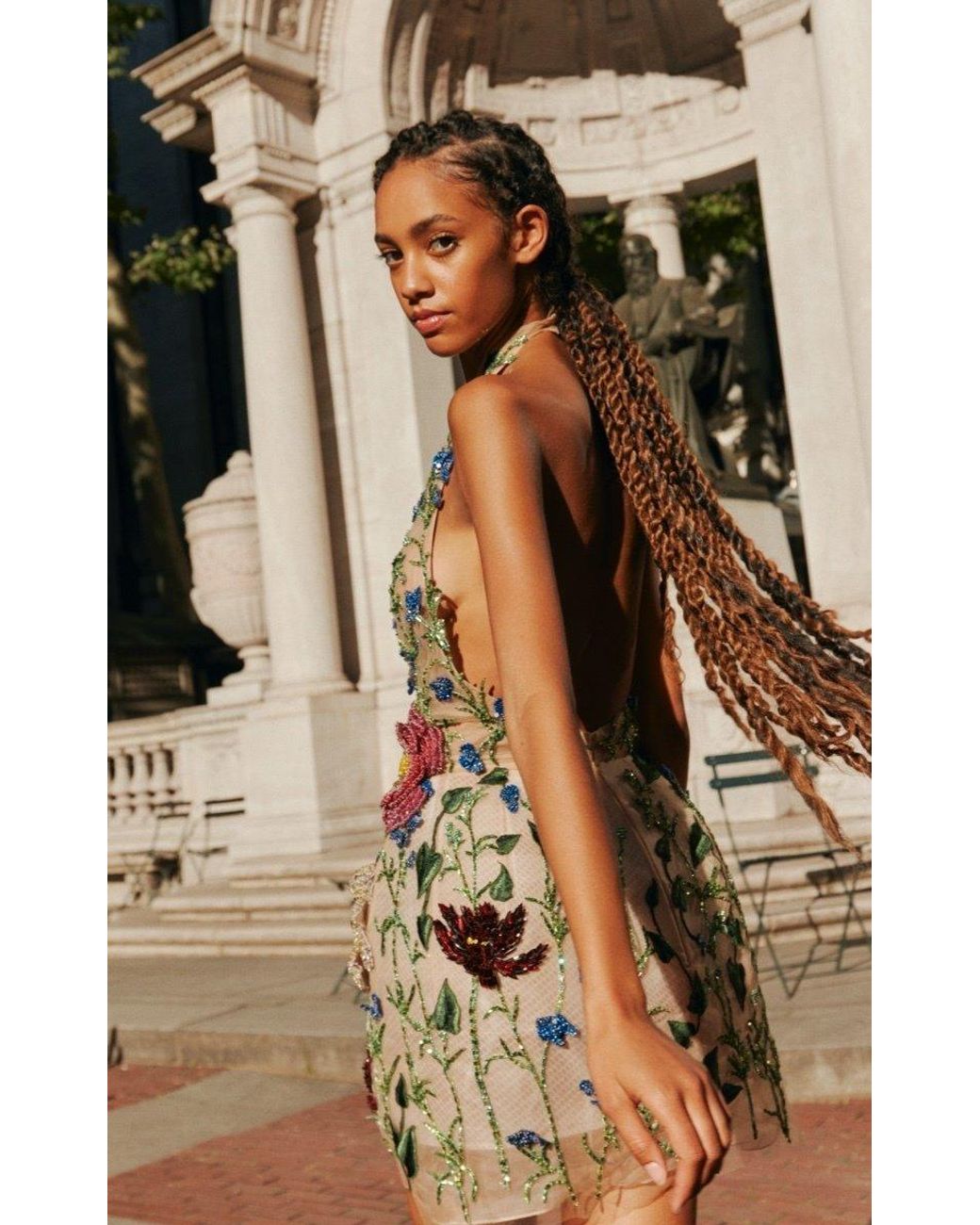 oscar de la renta crystal floral embellished halter mini dress Oscar de la renta Crystal-Embellished Halter Mini Dress