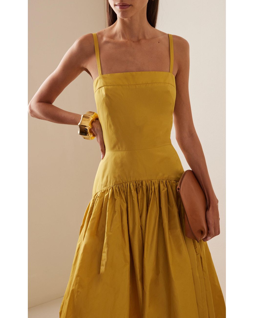 martin grant gathered drop-waist silk midi dress Vinya Poplin Drop Waist Dress main image 1