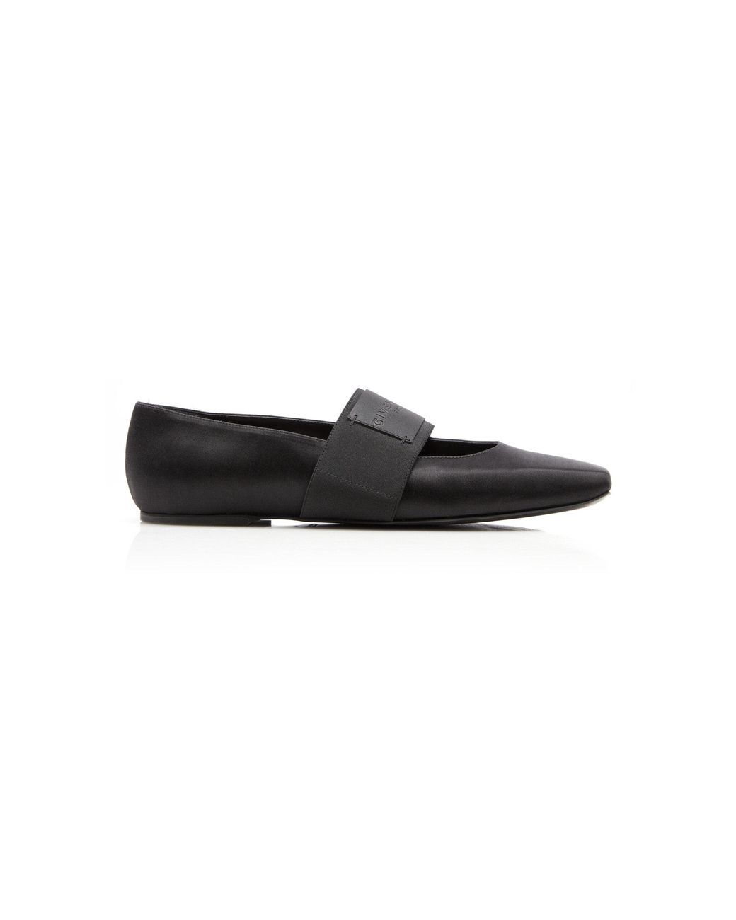 Givenchy Black Sliced Square Satin Ballet Flats