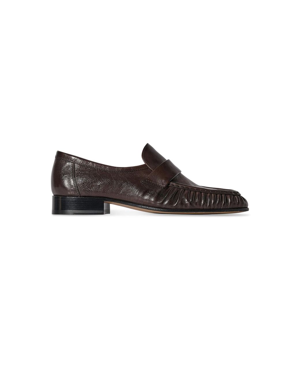 The Row Black Soft Leather Loafers