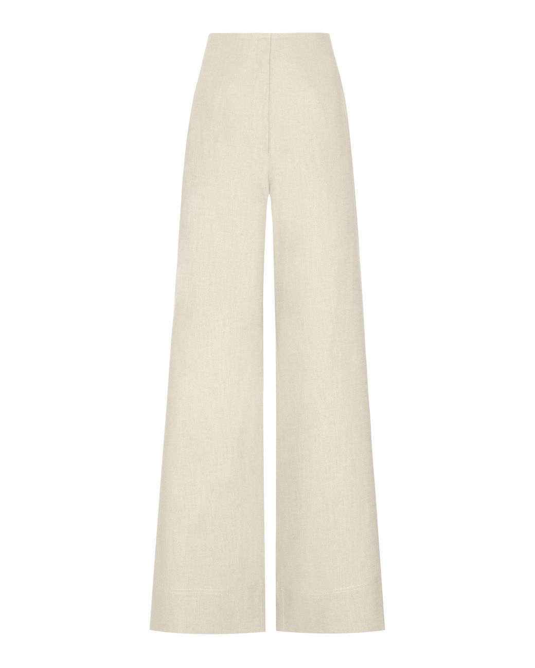 ANDRES OTALORA White El Sol Mid-Rise Linen Wide-Leg Pants