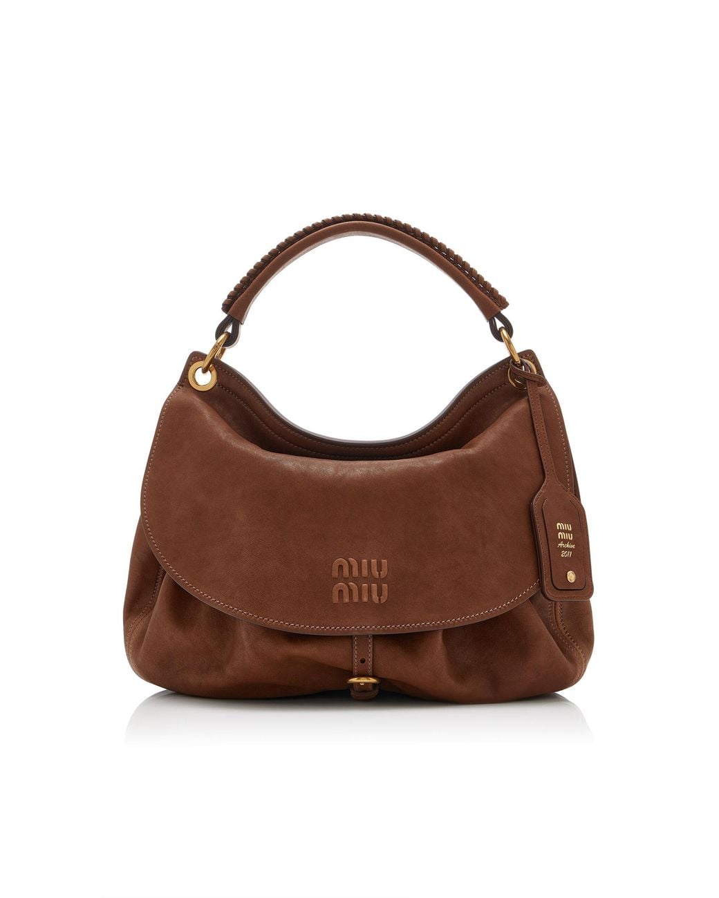 Miu Miu Brown Rendez-Vous Leather Shoulder Bag