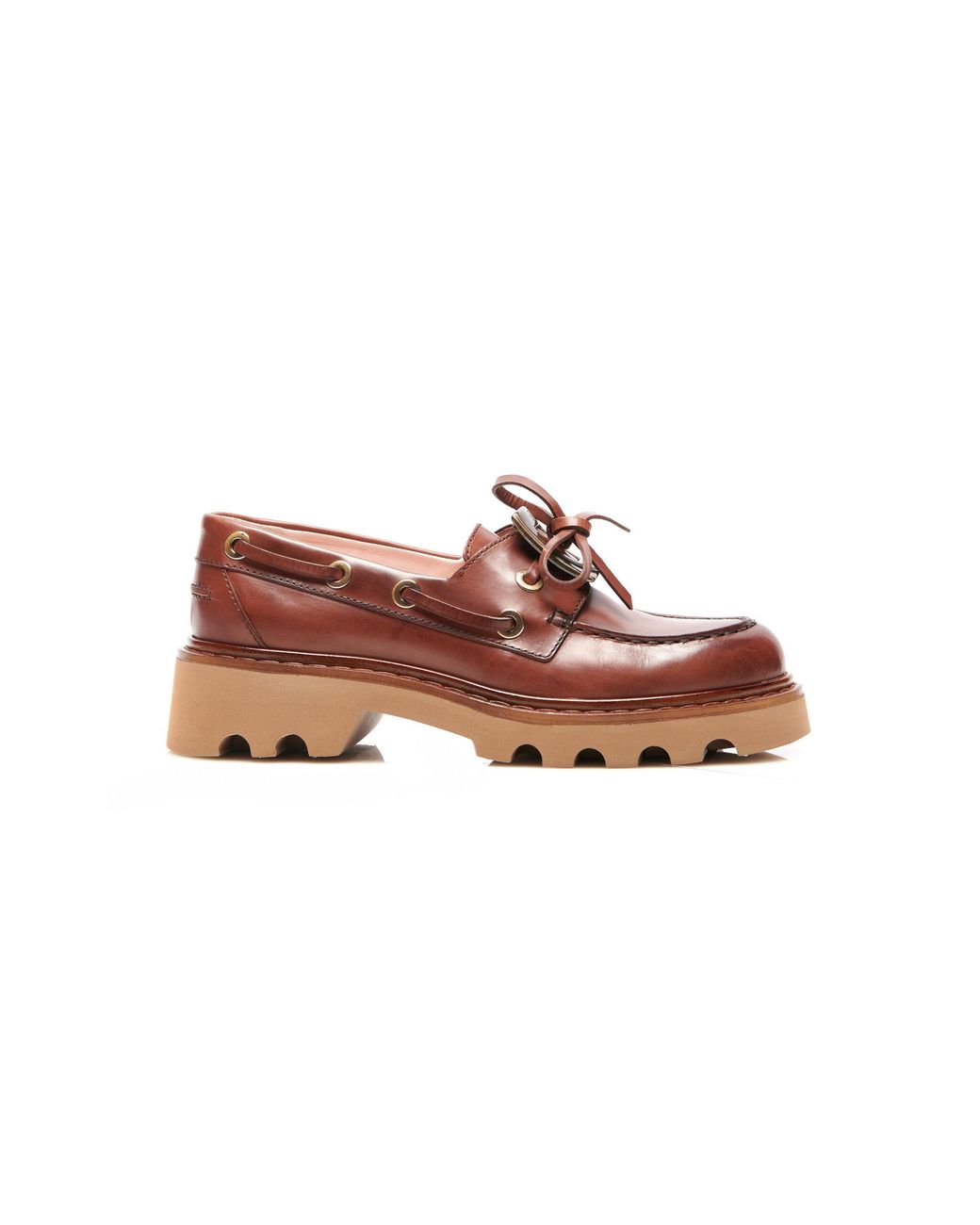 Roger Vivier Pink Viv Rangers Leather Boat Shoes