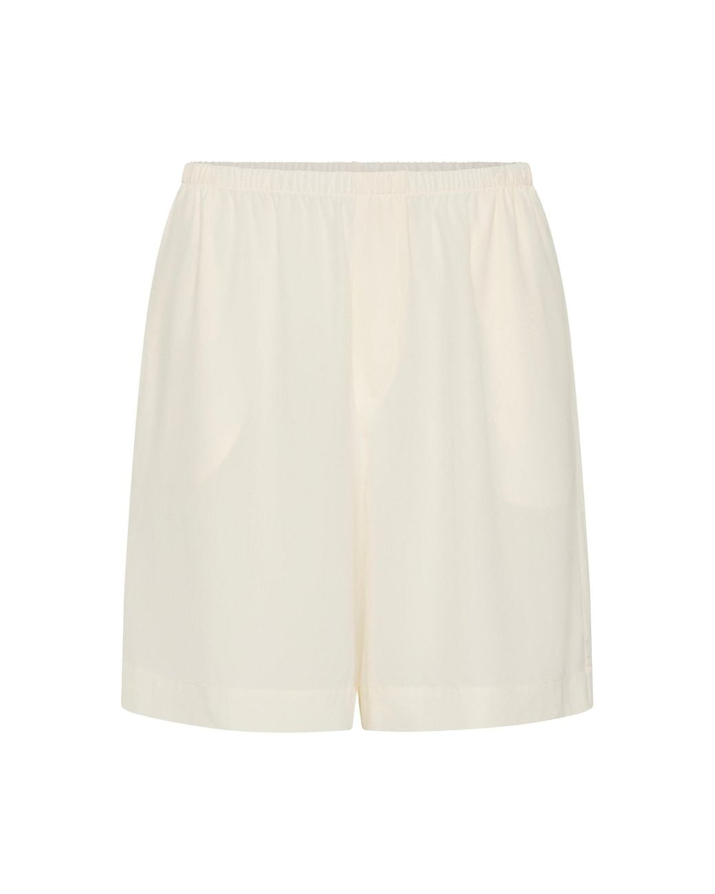 St. Agni White Silk Everyday Relaxed Shorts
