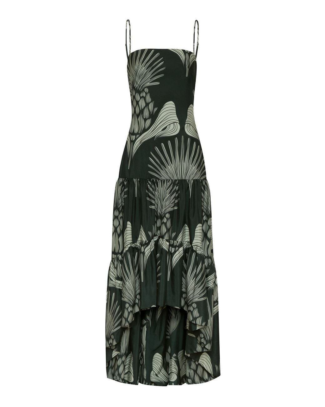 ANDRES OTALORA Green Joya Colonial Printed Stretch-Cotton Maxi Dress
