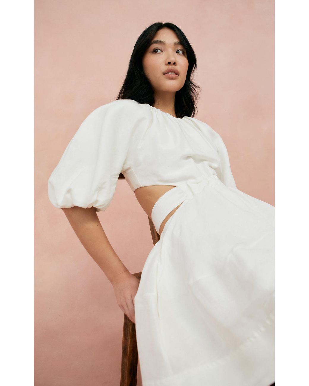 Aje. Psychedelia Cutout Linen-silk Mini Dress in White | Lyst Aje. Psychedelia Cutout Linen-silk Mini Dress in White | Lyst